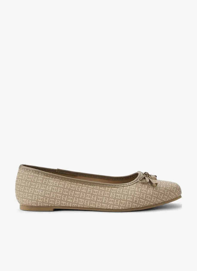 Flora Bella Monogram Print Slip-On Ballerina Shoes