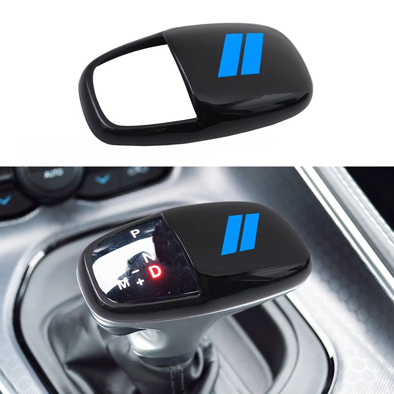 SENSHINE Gear Shift Knob Head Cover for Dodge Charger Challenger Accessories 20152023 2024 Durango 20162024 ABS Interior Shell Insert Decoration Protector Gear Shifter Cover Blue Trim