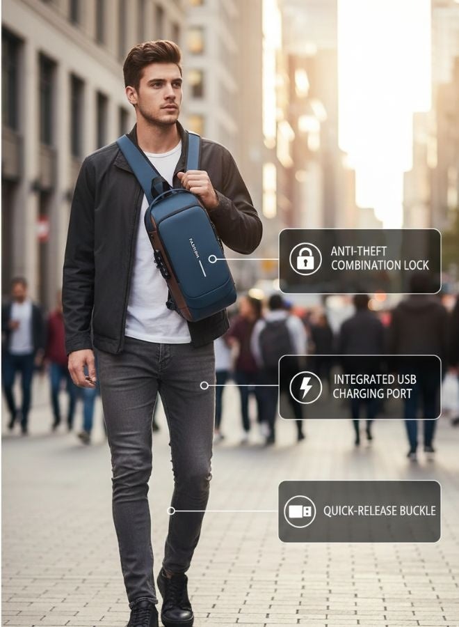 ZEESQUARE Shoulder Bag USB Charging Sport Anti-theft Backpack Travel Waterproof Bag - Image 5