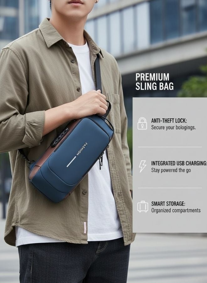 ZEESQUARE Shoulder Bag USB Charging Sport Anti-theft Backpack Travel Waterproof Bag - Image 4