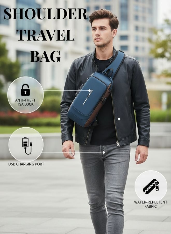 ZEESQUARE Shoulder Bag USB Charging Sport Anti-theft Backpack Travel Waterproof Bag - Image 1