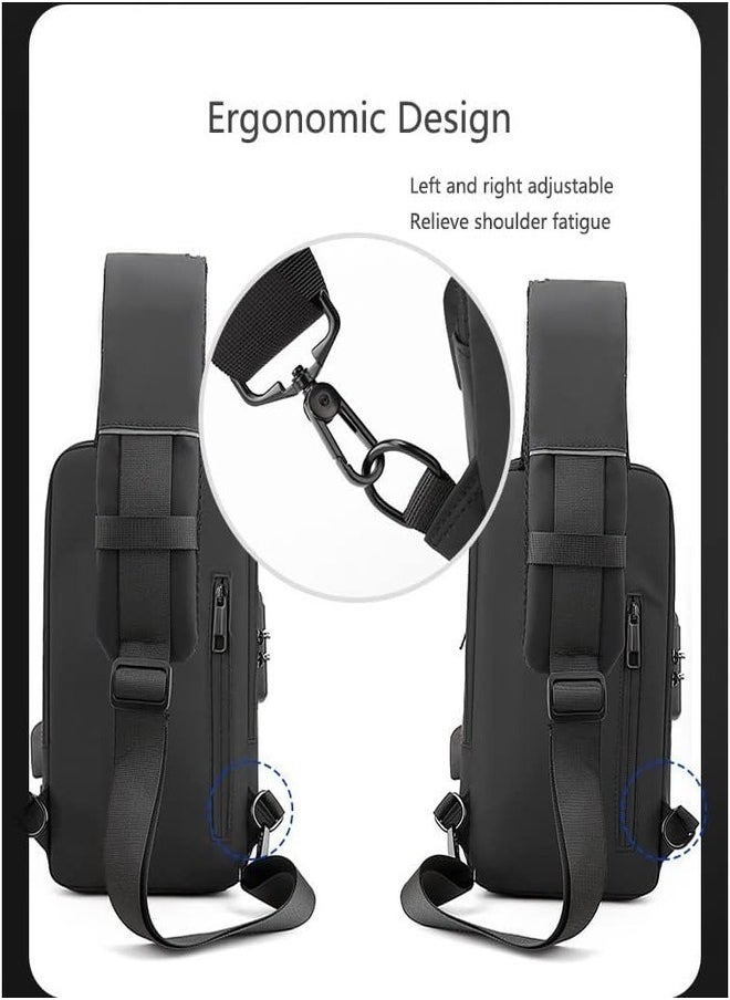 ZEESQUARE - Shoulder Bag USB Charging Sport Anti-theft Backpack Travel Waterproof Bag - Image 1