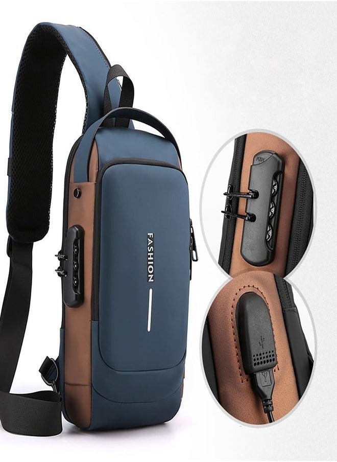 ZEESQUARE - Shoulder Bag USB Charging Sport Anti-theft Backpack Travel Waterproof Bag - Image 1