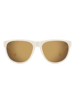 Polaroid Unisex Polarized Rectangular Shape  Sunglasses PLD 2156/S GOLD 46 - Lens Size: 45.6 Mm - Matt White  - Image 3