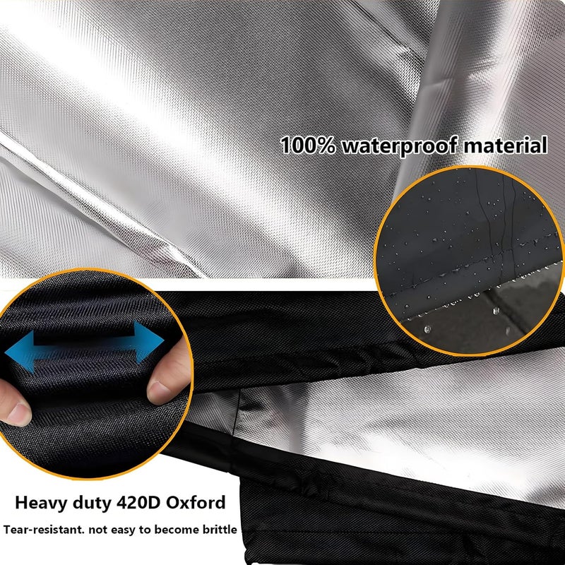 Fire Pit Cover D24 X H27 Inches Waterproof & Dustproof - UV Resistant Lightweight Circular Fire Pit Cover for Patio, Terrace Outdoor Use - Image 4