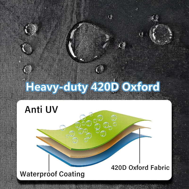 Fire Pit Cover D24 X H27 Inches Waterproof & Dustproof - UV Resistant Lightweight Circular Fire Pit Cover for Patio, Terrace Outdoor Use - Image 2