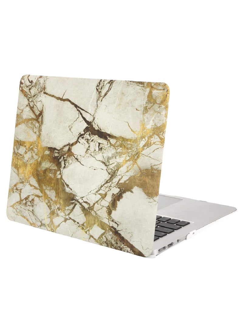 Mufaens Hard Shell Case Cover Compatible with Older Version MacBook Air (13 & 13.3-inch, 2010-2017 Release) Model: A1369/A1466, (MC503xx/A, MC504xx/A, MC965xx/A, MC966xx/A, MD231xx/A, MD232xx/A, MD760xx/A, MD761xx/A, MD760xx/B, MD761xx/B, MJVE2xx/A, MJVG2xx/A, MMGF2xx/A, MMGG2xx/A, MQD32xx/A, MQD42xx/A, MQD52xx/A) Gold Marble  - Image 1