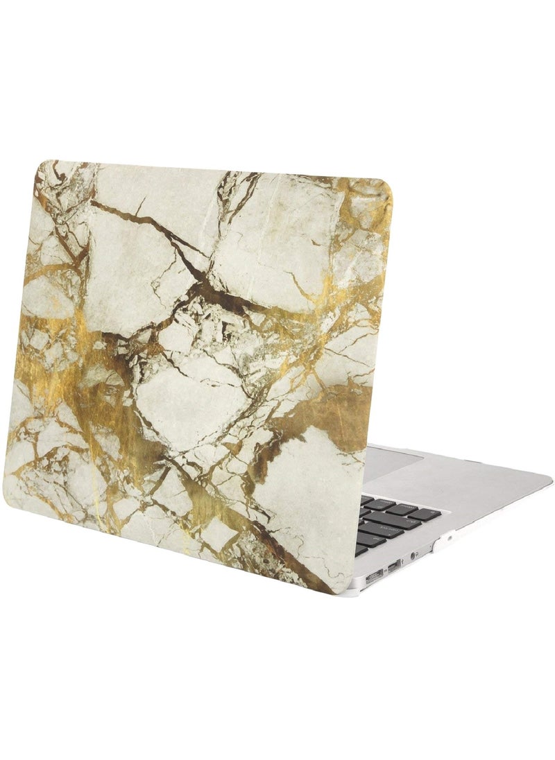 Mufaens Hard Shell Case Cover Compatible with Older Version MacBook Air (13 & 13.3-inch, 2010-2017 Release) Model: A1369/A1466, (MC503xx/A, MC504xx/A, MC965xx/A, MC966xx/A, MD231xx/A, MD232xx/A, MD760xx/A, MD761xx/A, MD760xx/B, MD761xx/B, MJVE2xx/A, MJVG2xx/A, MMGF2xx/A, MMGG2xx/A, MQD32xx/A, MQD42xx/A, MQD52xx/A) Gold Marble  - Image 3