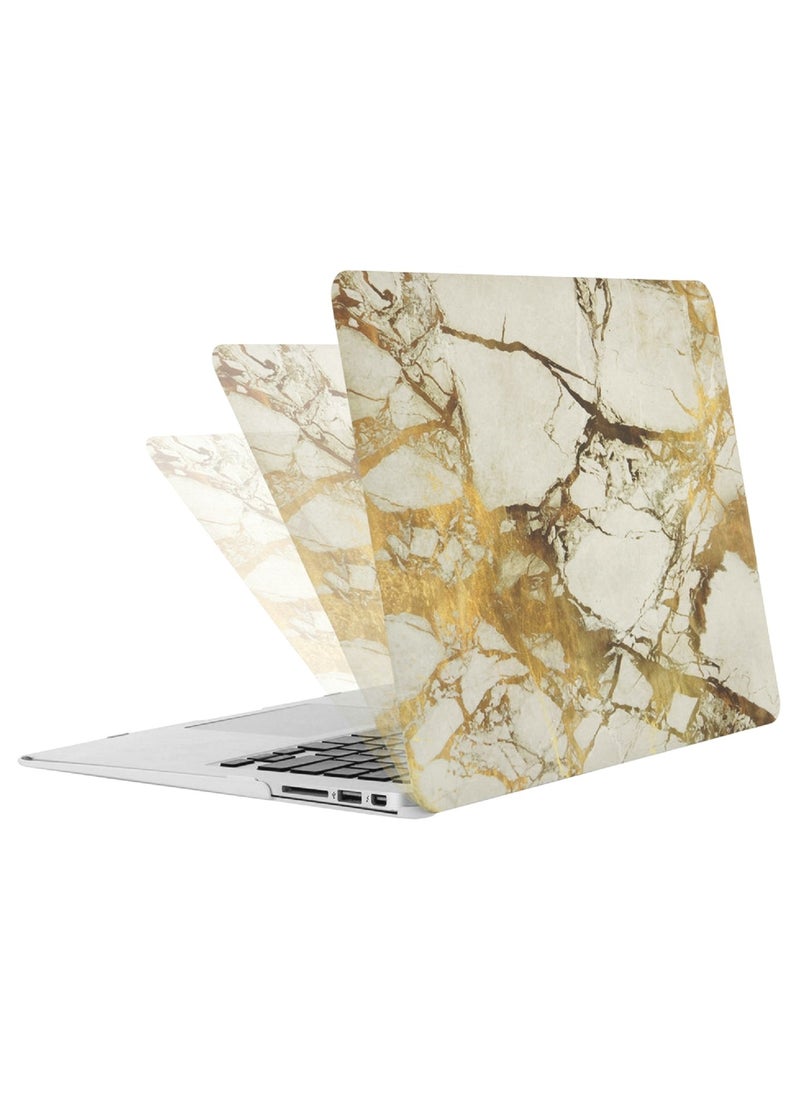Mufaens Hard Shell Case Cover Compatible with Older Version MacBook Air (13 & 13.3-inch, 2010-2017 Release) Model: A1369/A1466, (MC503xx/A, MC504xx/A, MC965xx/A, MC966xx/A, MD231xx/A, MD232xx/A, MD760xx/A, MD761xx/A, MD760xx/B, MD761xx/B, MJVE2xx/A, MJVG2xx/A, MMGF2xx/A, MMGG2xx/A, MQD32xx/A, MQD42xx/A, MQD52xx/A) Gold Marble  - Image 4