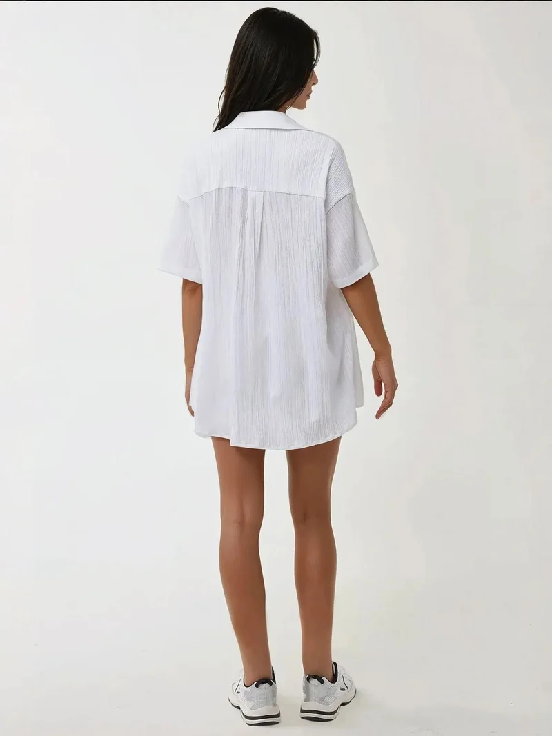 زوبعة طقم قطعتين بياقة قميص مخطط