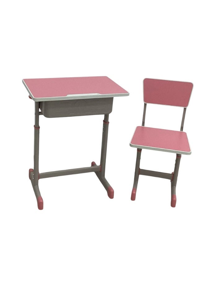 SMART HOME Children's Study Desk Set, 2 Tables +2 Chairs | Study Table and Chair Set with Fiberglass Top and Iron Legs | Table Size: 60x40x80 cm and Chair Size: 30x34x50 cm | Adjustable Home Study Set  - Image 3