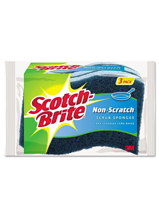 3M Scotch-Brite No-Scratch Multi-Purpose Scrub Sponge, 3 Count - Image 1