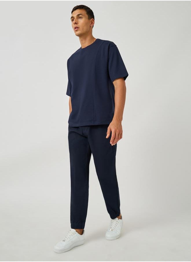 Styli Styli Solid Relaxed Fit Elasticated Cuffed Joggers with Drawstring  - Image 3