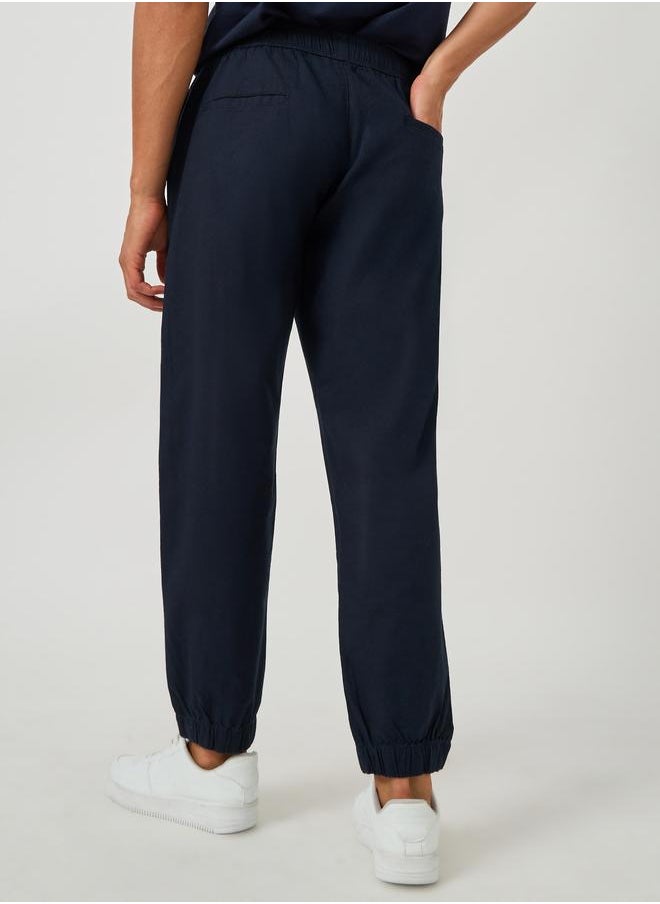 Styli Styli Solid Relaxed Fit Elasticated Cuffed Joggers with Drawstring  - Image 5