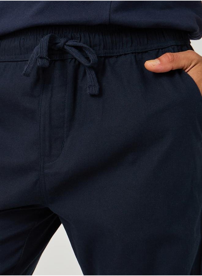 Styli Styli Solid Relaxed Fit Elasticated Cuffed Joggers with Drawstring  - Image 4