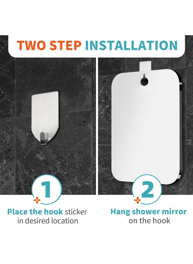 YelaJoy Larger Shower Mirror Fogless for Shaving Mirror for Shower,20x25CM Than Original,Unbreakable Deluxe Plexiglass Makeup Mirror,Largest Bathroom Wall Hanging,Handheld Camping - Image 3