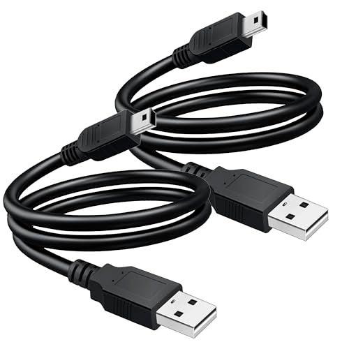 SaiTech IT USB 2.0 A to Mini 5 pin B Cable for External HDDS/Camera/Card Readers/MP3 Player-Black (10 Pack 3 Feet) - Image 1