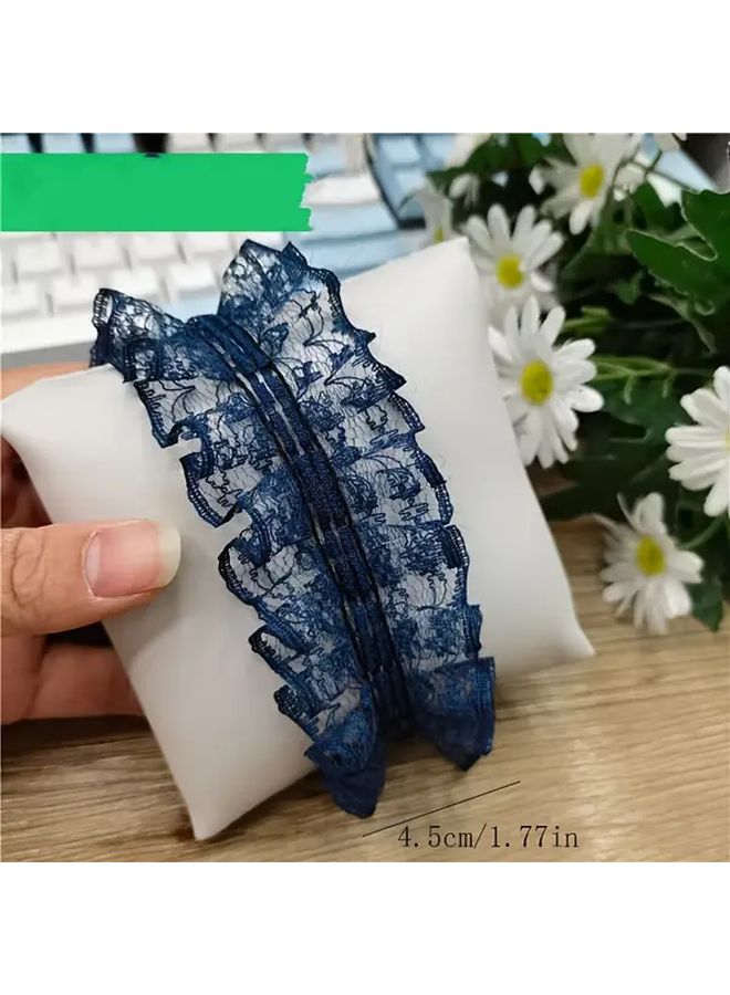 5 Yards Light Gray Wrinkle Lace Ribbon Rice Pattern DIY Hair Accessories - Image 4