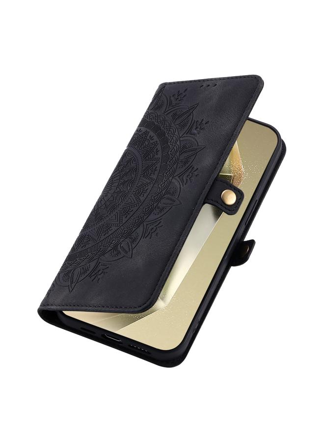 S-TOP Case For Samsung Galaxy S24 Ultra 5G Skin Feel Totem Embossed Leather Phone Case - Image 4