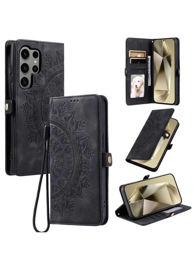 S-TOP Case For Samsung Galaxy S24 Ultra 5G Skin Feel Totem Embossed Leather Phone Case - Image 1