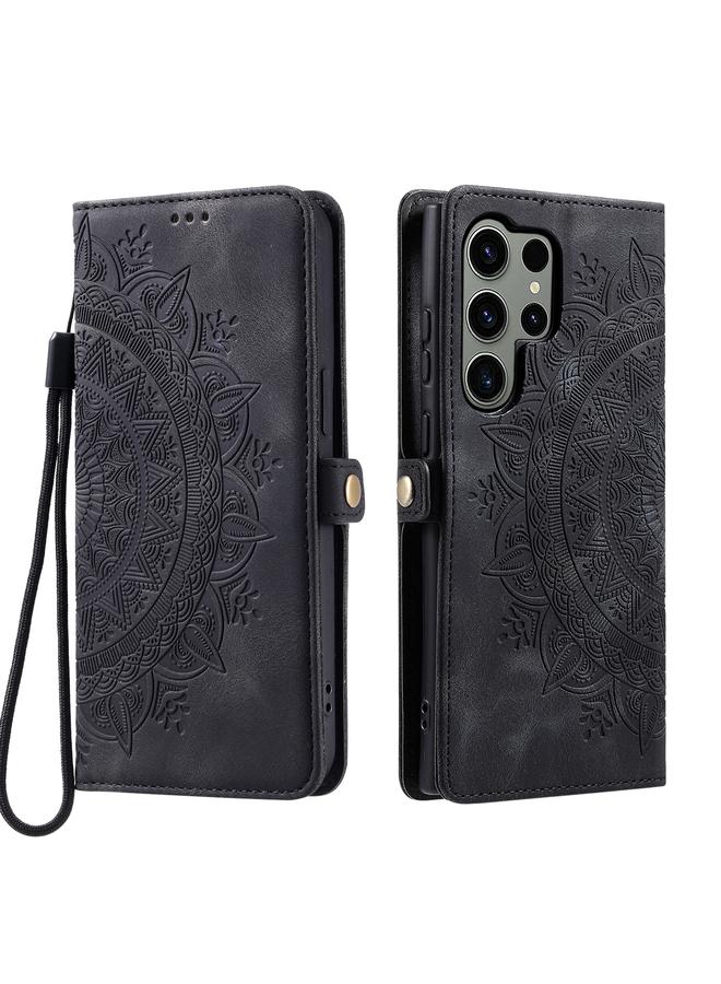 S-TOP Case For Samsung Galaxy S24 Ultra 5G Skin Feel Totem Embossed Leather Phone Case - Image 2