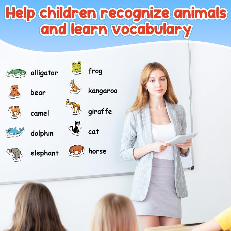 Kasfalci 40 Animal Magnets,Refrigerator Fridge Magnets for Kids,Magnetic Animal Toys for Toddlers,Learning Games,Speech Therapy Toys for Preschool Kindergarten Classroom,Educational Toys for Kids 3+ - Image 2