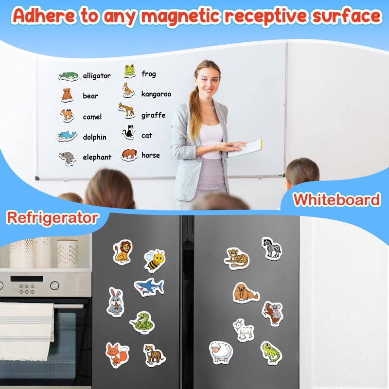 Kasfalci 40 Animal Magnets,Refrigerator Fridge Magnets for Kids,Magnetic Animal Toys for Toddlers,Learning Games,Speech Therapy Toys for Preschool Kindergarten Classroom,Educational Toys for Kids 3+ - Image 3