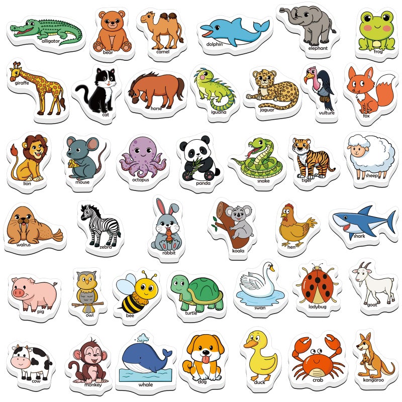 Kasfalci 40 Animal Magnets,Refrigerator Fridge Magnets for Kids,Magnetic Animal Toys for Toddlers,Learning Games,Speech Therapy Toys for Preschool Kindergarten Classroom,Educational Toys for Kids 3+ - Image 1