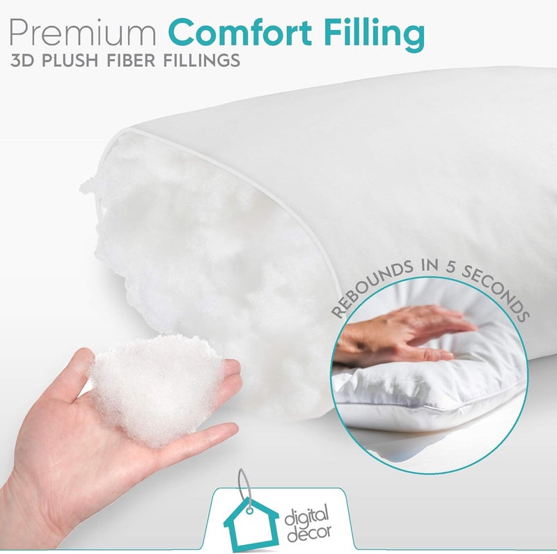 Digital Decor Set of 2 Premium Gold Hotel Pillows for Sleeping- Made in USA - Hypoallergenic Standard Size Pillows with Down Alternative Fiber Fill for Side & Back Sleepers - Plus 2 Free Pillowcases - Image 2