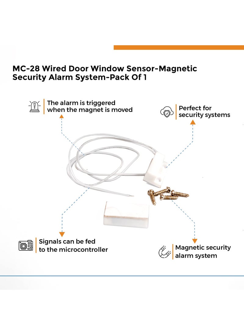 Robotbanao Robotbanao MC28 Wired Door Window SensorMagnetic Security Alarm SystemPack Of 1  - Image 2
