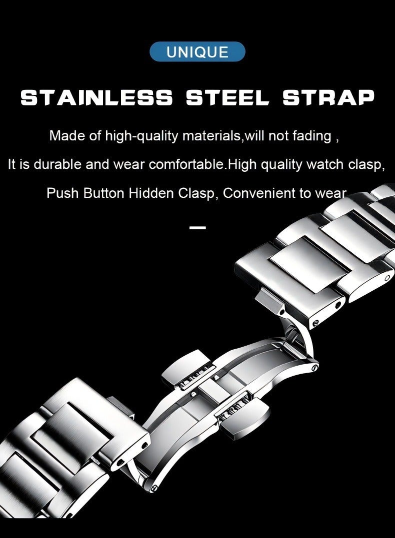 POEDAGAR Watch For Men Stainless Steel Quartz Luminous Water Resistant Watch - Image 3