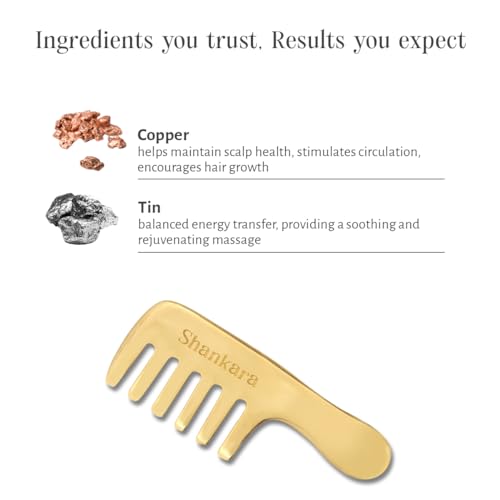 SHANKARA Kansa Hair Comb-versatile tool for Shiroabhyanga | Enhances Blood Circulation & Stress Relief |Hair Growth & Scalp Massage, Reduces Hair Fall, For Men & Women-1 Piece - Image 3