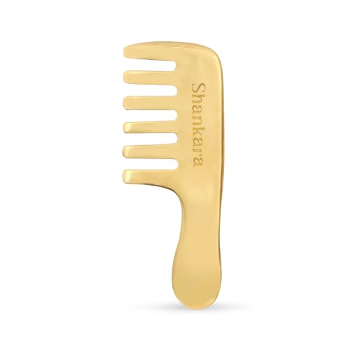 SHANKARA Kansa Hair Comb-versatile tool for Shiroabhyanga | Enhances Blood Circulation & Stress Relief |Hair Growth & Scalp Massage, Reduces Hair Fall, For Men & Women-1 Piece - Image 1