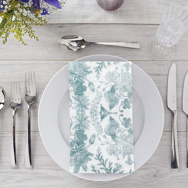 YOCHANDA 100 pack Floral Linen Feel Disposable Bathroom Napkins - Image 3