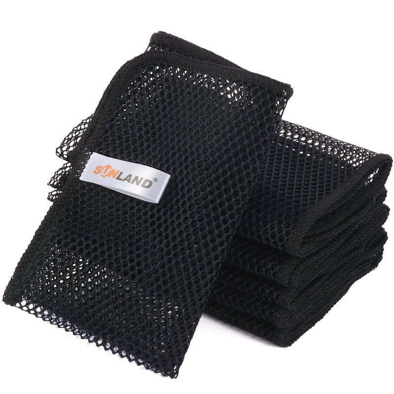 SUNLAND Netted Dish Cloths for Washing Dishes No Odor Dishes Scrubber for KitchenFast Drying and Easy to Clean Mesh Dish Cloth 6 Pack 12Inch x12Inch Black