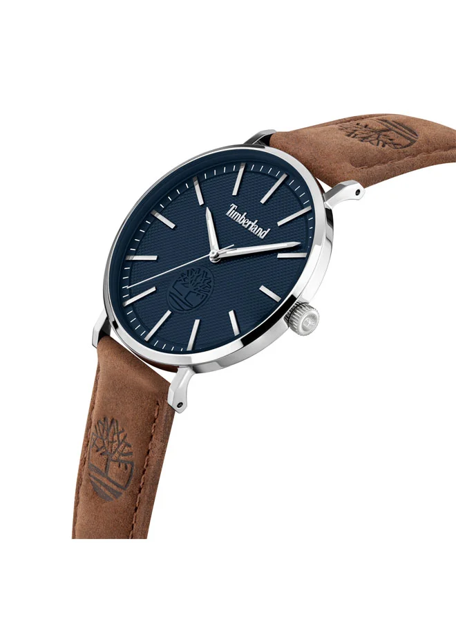 تمبرلاند Kinsley Navy Dial Leather Strap Analog Watch for Men, 42mm