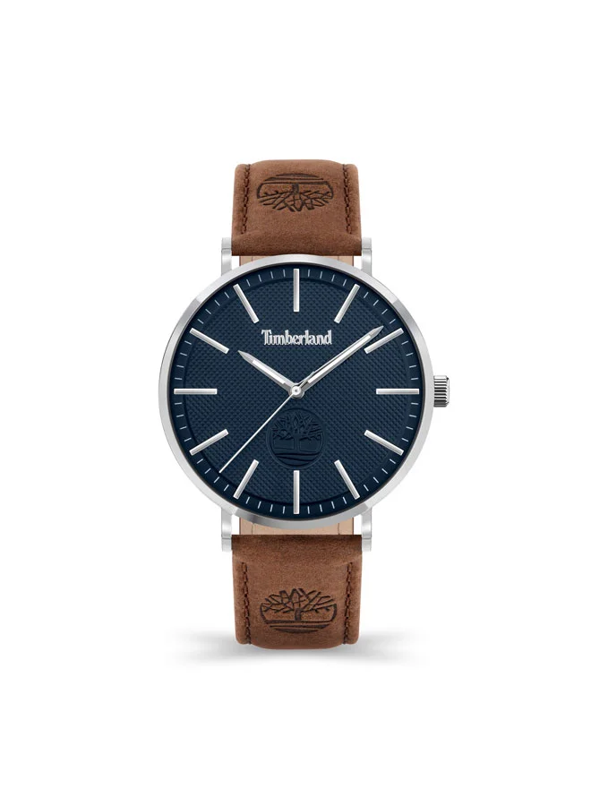 تمبرلاند Kinsley Navy Dial Leather Strap Analog Watch for Men, 42mm