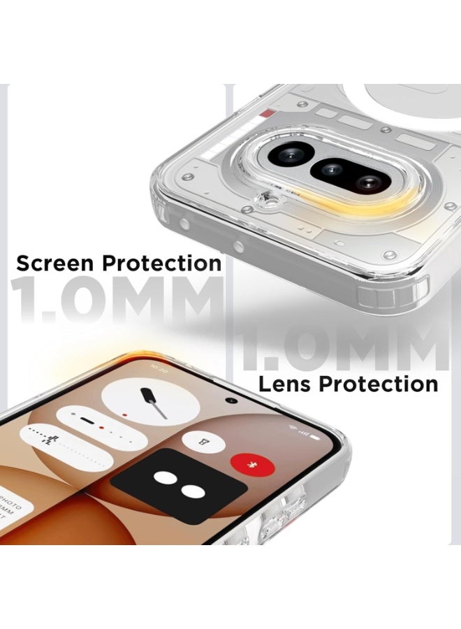 YoYoTech For Nothing Phone 4a Magsafe Case Transparent Clear Case [Support Wireless Charging] Hard PC Back TPU Edge Shockproof Protective Cover for Nothing Phone 4a 5G 6.78' 2025. - Image 4