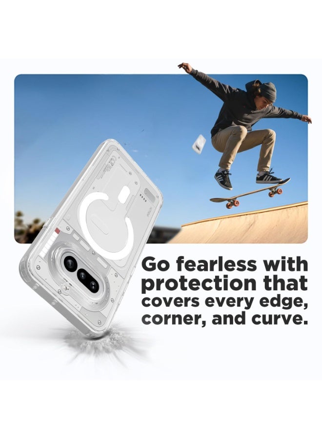YoYoTech For Nothing Phone 4a Magsafe Case Transparent Clear Case [Support Wireless Charging] Hard PC Back TPU Edge Shockproof Protective Cover for Nothing Phone 4a 5G 6.78' 2025. - Image 3