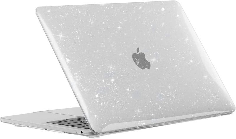 Eoocoo Hard Case Compatible with MacBook Air 13.3 inch M1 Chip 2021-2018 with Retina Display, Air 13.3 inch Plastic Protective Case + Transparant Keyboard Cover + Screen Protector, Sparkly Clear - Image 4