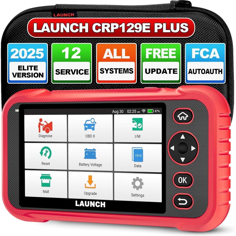 LAUNCH CRP129E Plus OBD2 Scanner AllinONE Full System Diagnostic Scan Tool Lifetime Free Update 12 Reset OilTPMSEPBSASBMSThrottle Reset Injector Coding FCA AutoAuth Battery TestAuto VIN