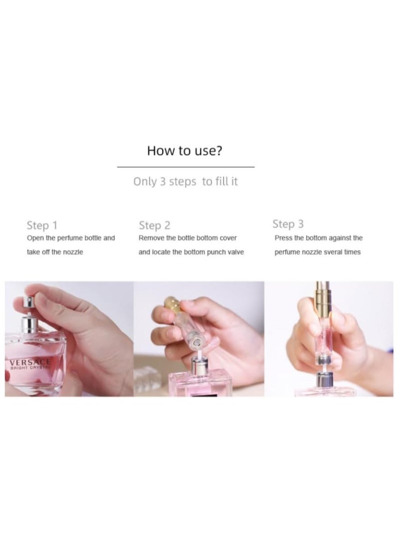 Perfume Atomizer Bottle Portable Mini Refillable Atomizer Travel Size Spray Bottles Accessories 5ml/0.2oz F906-1 (Blue)  - Image 3