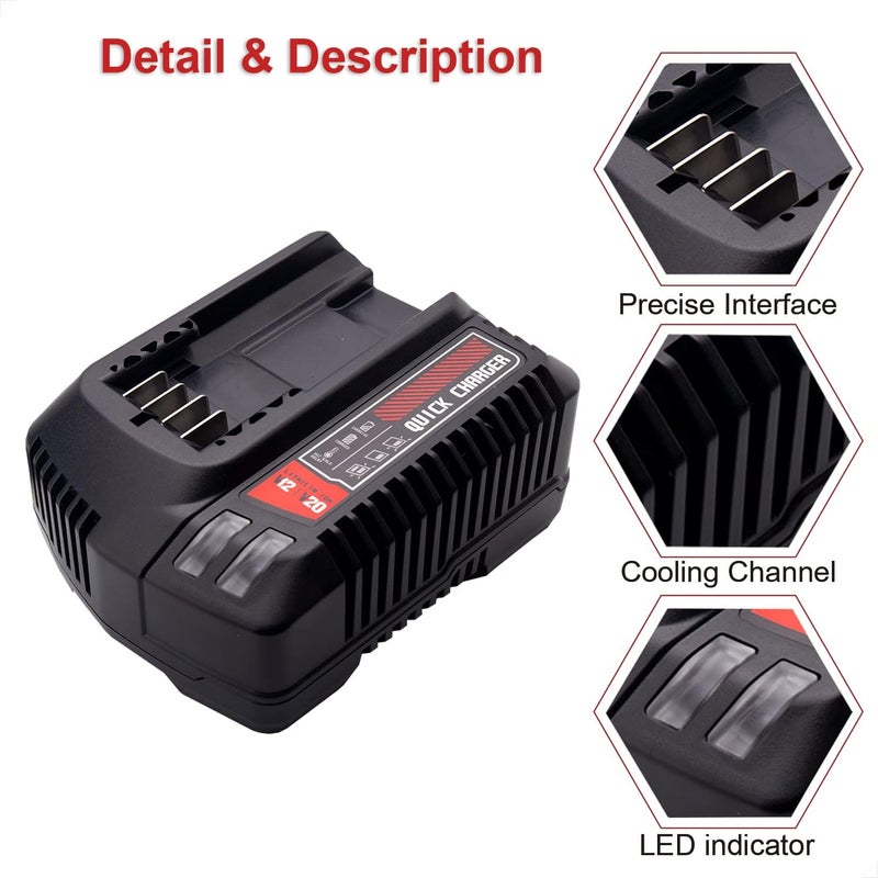 Tueddur 20V Max Battery Charger Replacement for Craftsman CMCB104,Compatible with Lithium Batteries CMCB101 CMCB204 CMCB202 CMCB201 CMCB209 CMCB205 CMCB102 CMCB100 (CMCB104) - Image 3