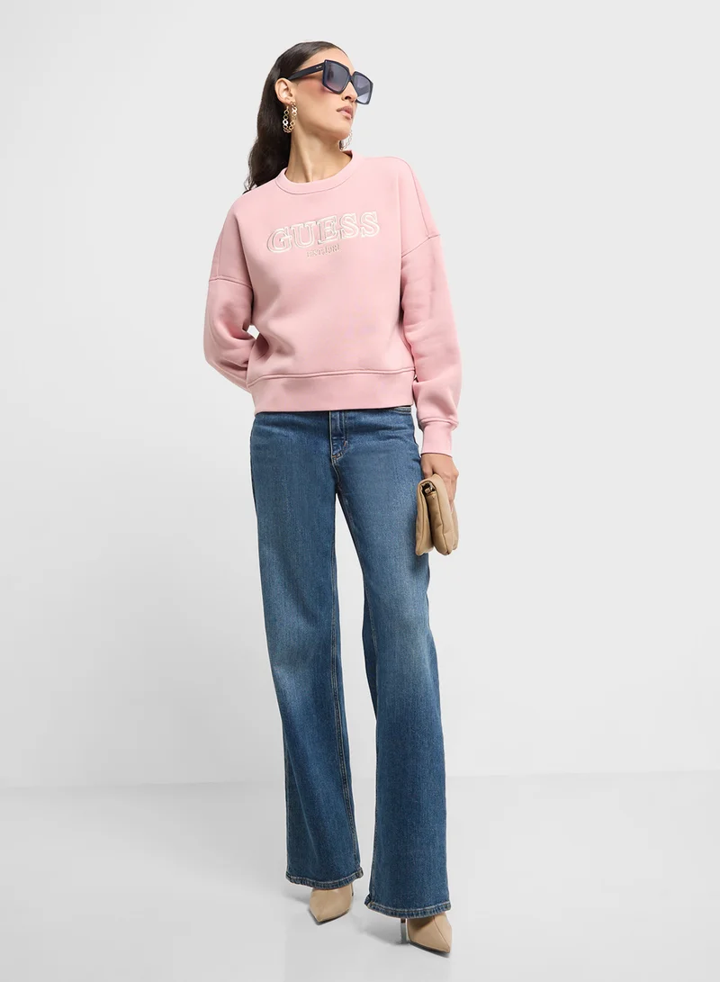 جس Crew Neck Graphic Sweatshirt