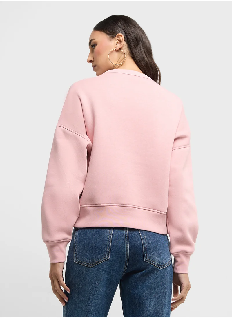 GUESS Crew Neck Graphic Sweatshirt