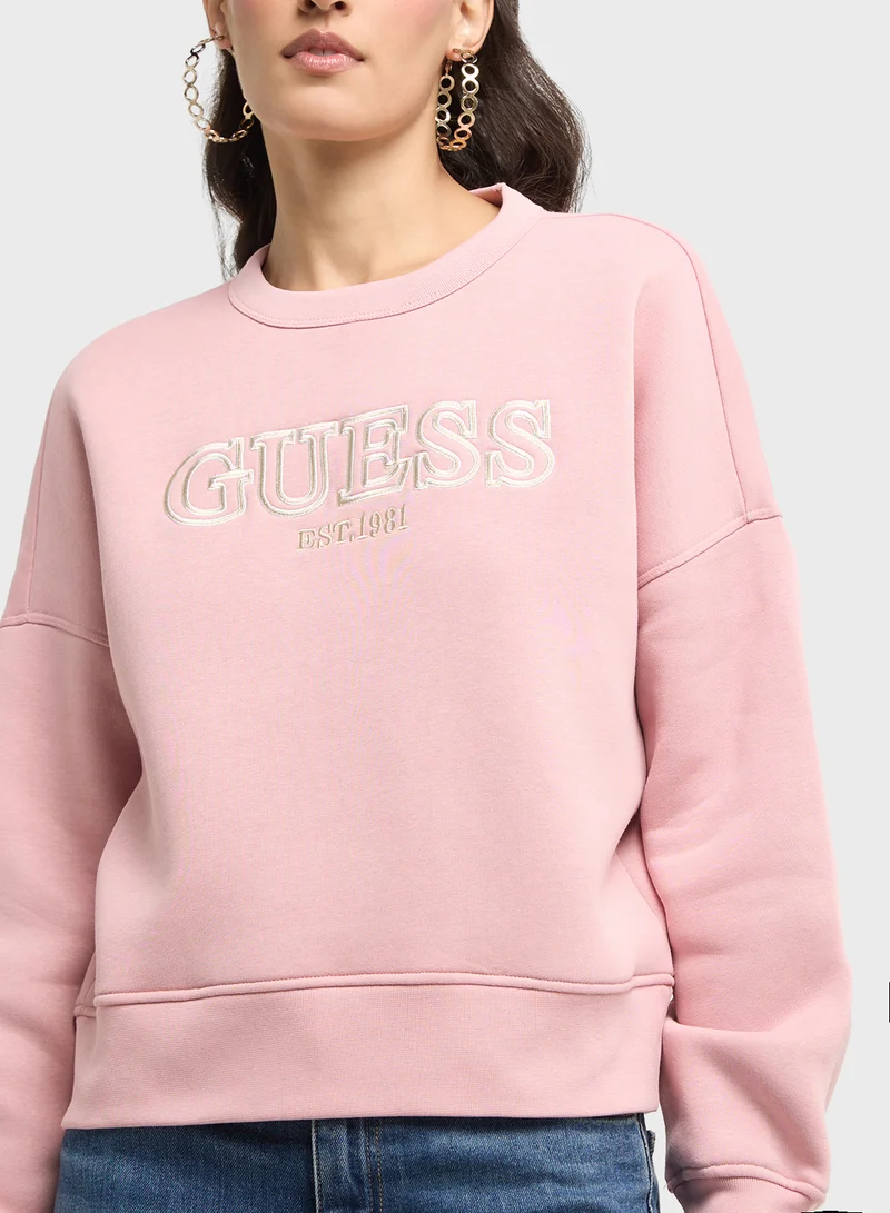 جس Crew Neck Graphic Sweatshirt