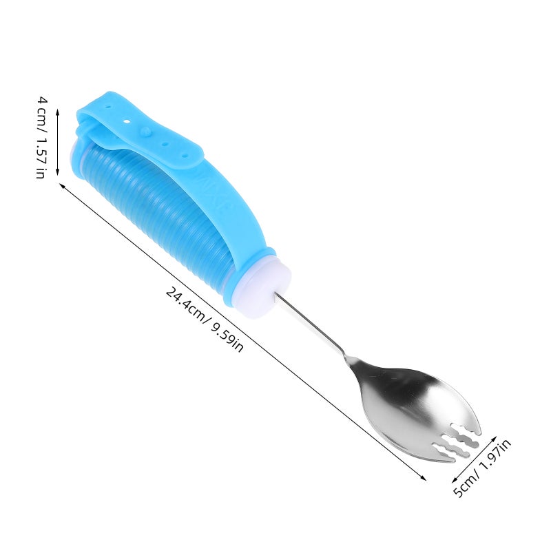 🍳 أدوات طعام قابلة للتكيف ملعقة شوكة للشيخوخة تسهل الأكل الذاتي بتصميم مضاد للاهتزاز - Image 4