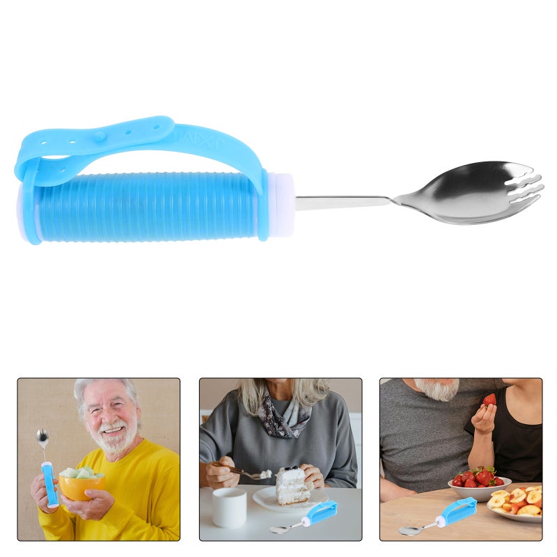 🍳 أدوات طعام قابلة للتكيف ملعقة شوكة للشيخوخة تسهل الأكل الذاتي بتصميم مضاد للاهتزاز - Image 1