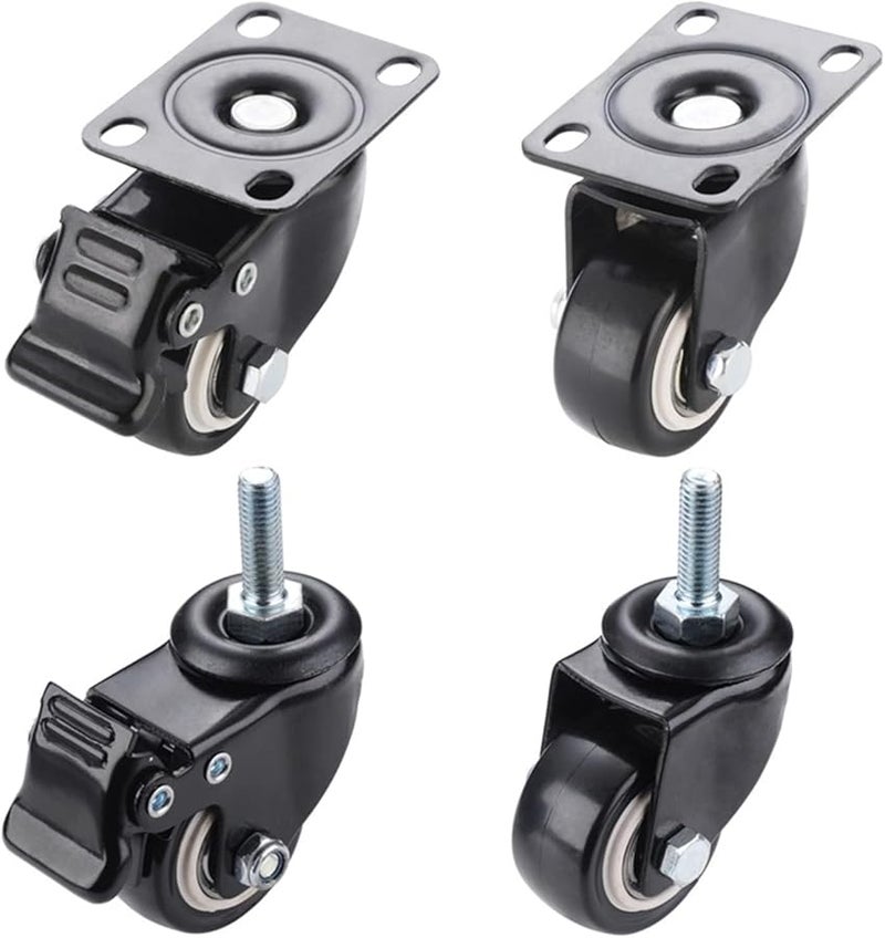 Heavy Duty 360 Swivel Caster Wheel 50kg Capacity 1.5 Inch Screw Plate No Brake - Image 2