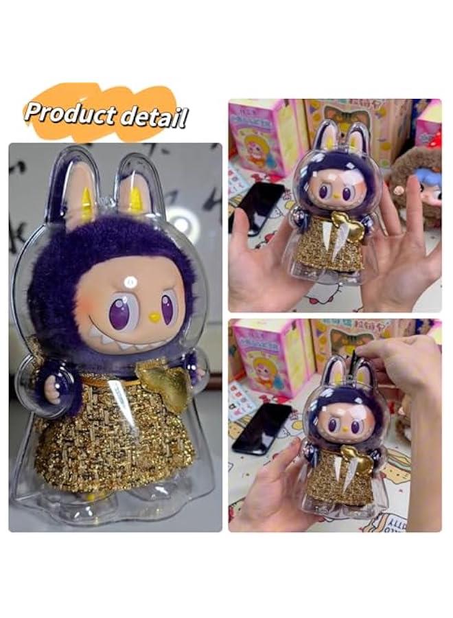 Arabest Clear Figure Display Bag with Keychain for LABUBU Doll, Plastic Protective Cover for Figure Display Bag，Transparent PVC Bag for Labubu Storage (NO Dolls(Dress))  - Image 2